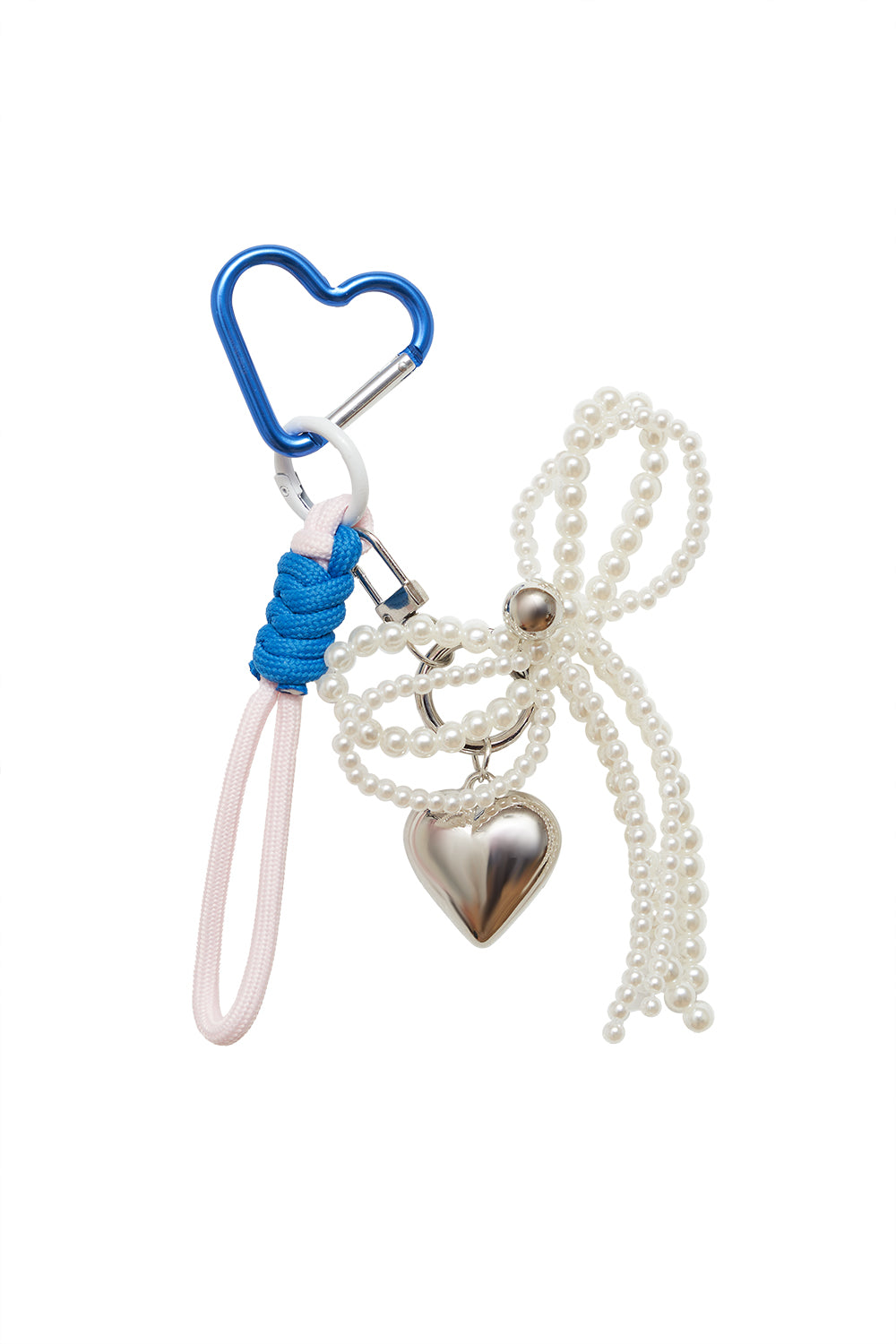 Hearty Silver/Blue/Pearl keychain by Secret Room