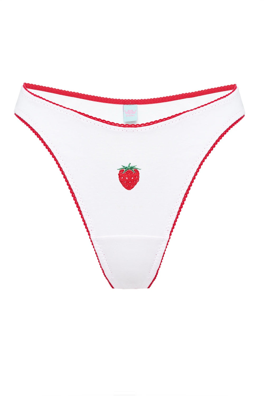 Mandy Strawberries white thongs