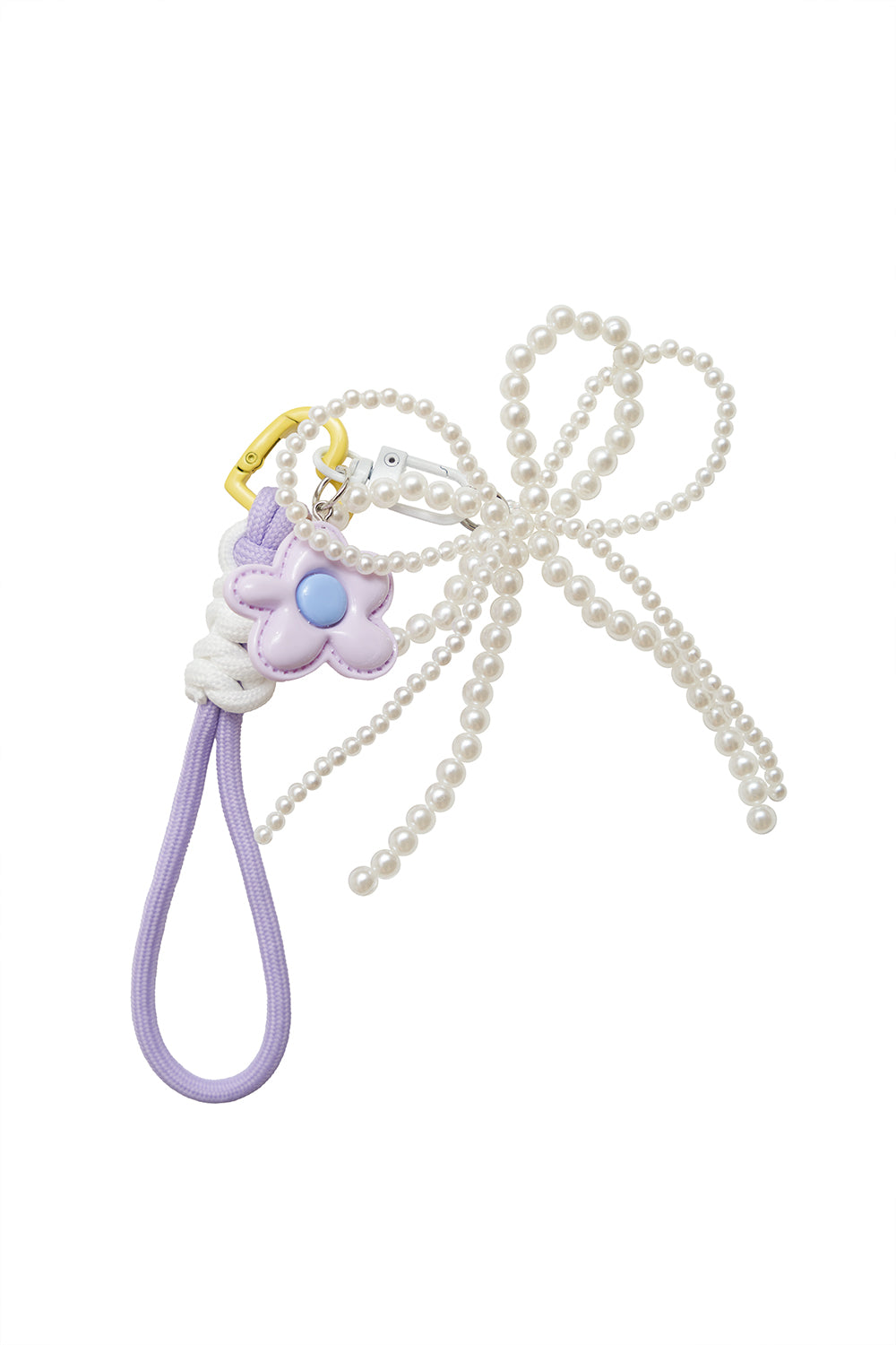 Hearty Silver/Lavender/Pearl keychain by Secret Room