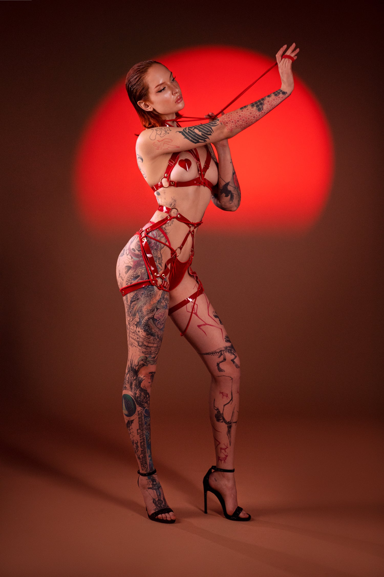 Geoma Shibari Red open belt by Secret Room