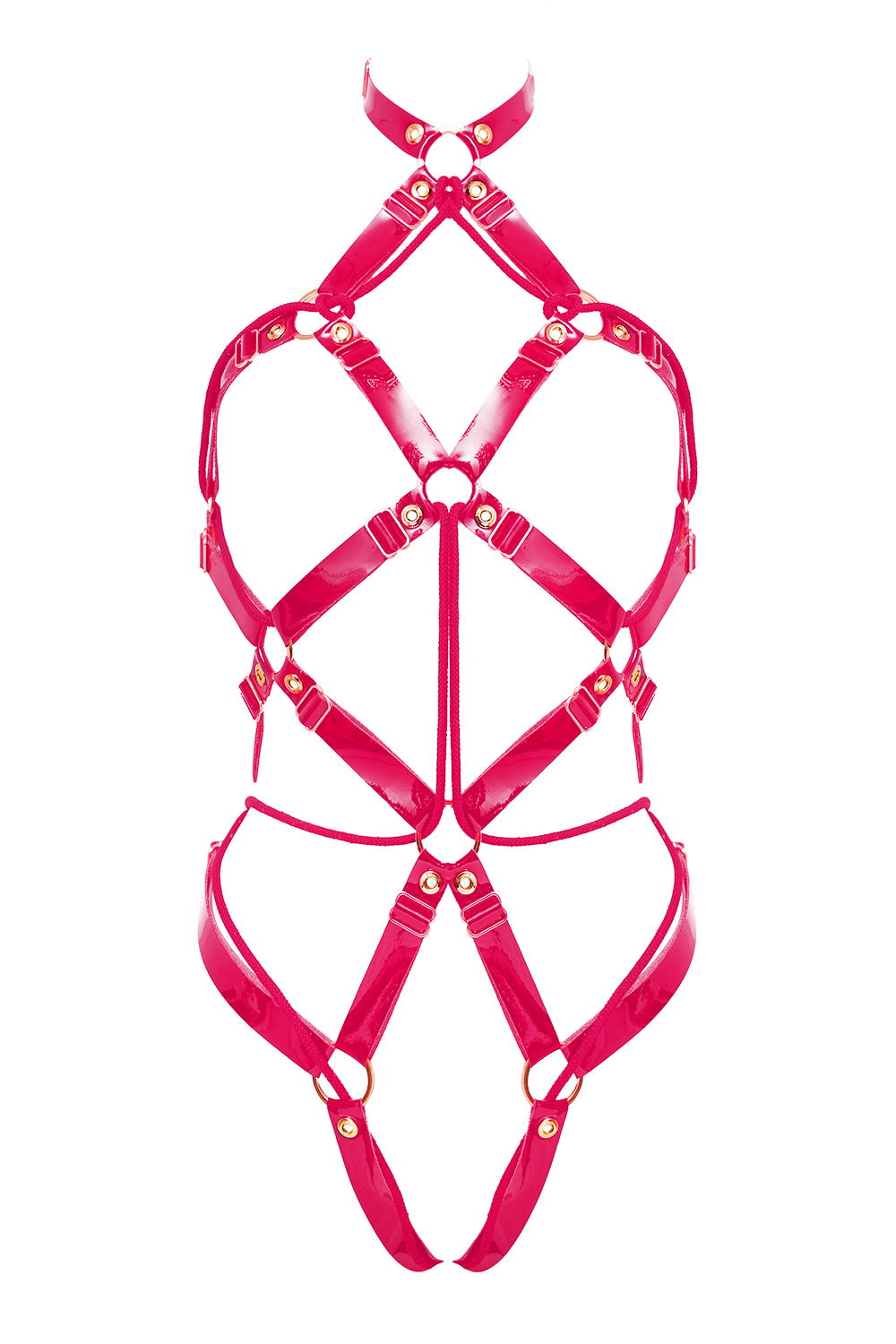 Chessly Shibari Fuchsia open bodysuit by Secret Room