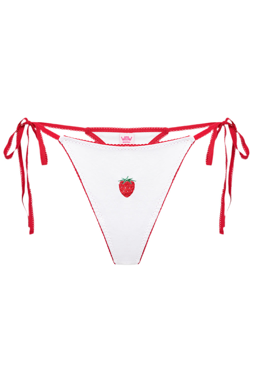 Mandy Strawberries white thongs with ties