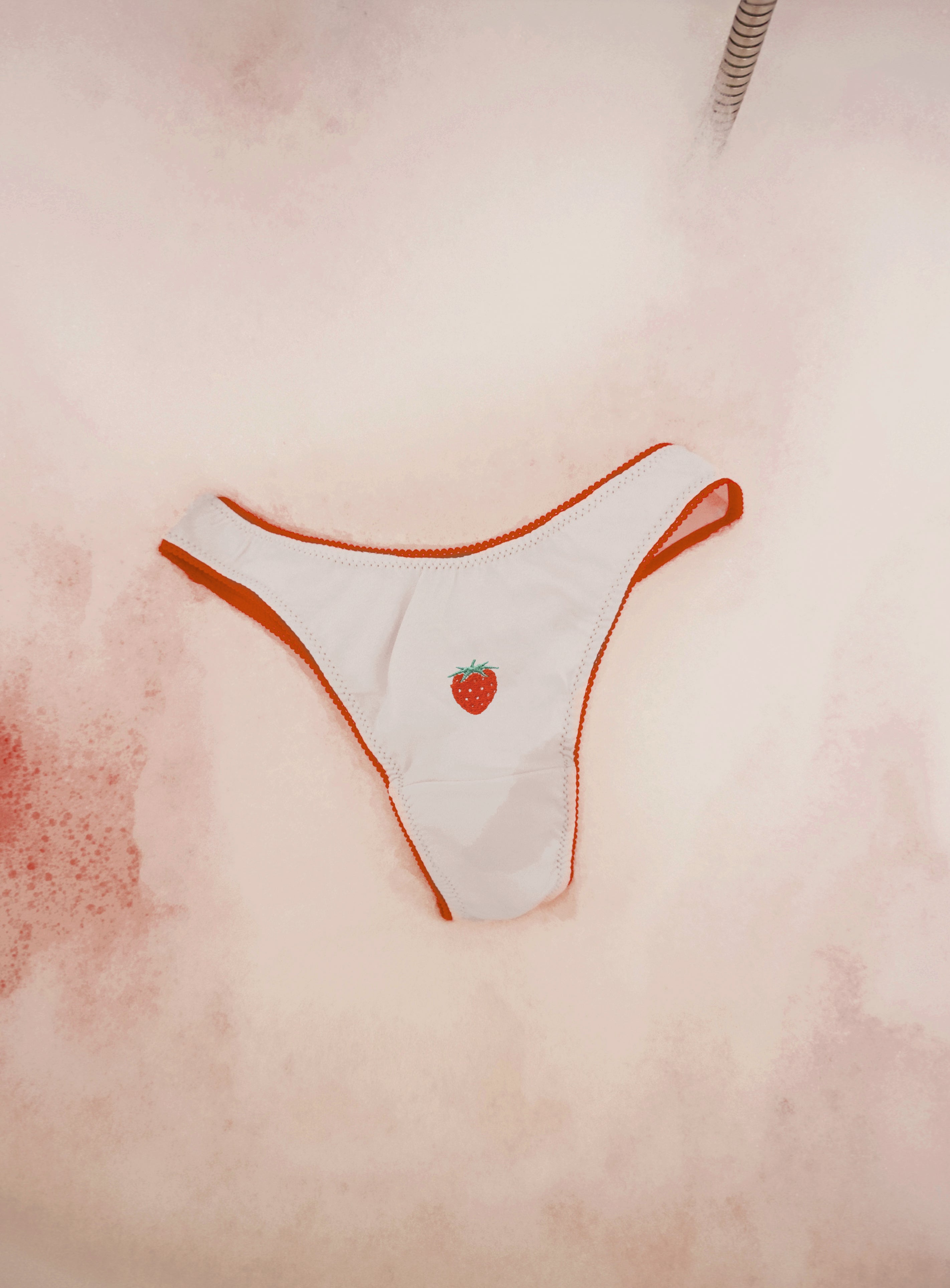 Mandy Strawberries white thongs