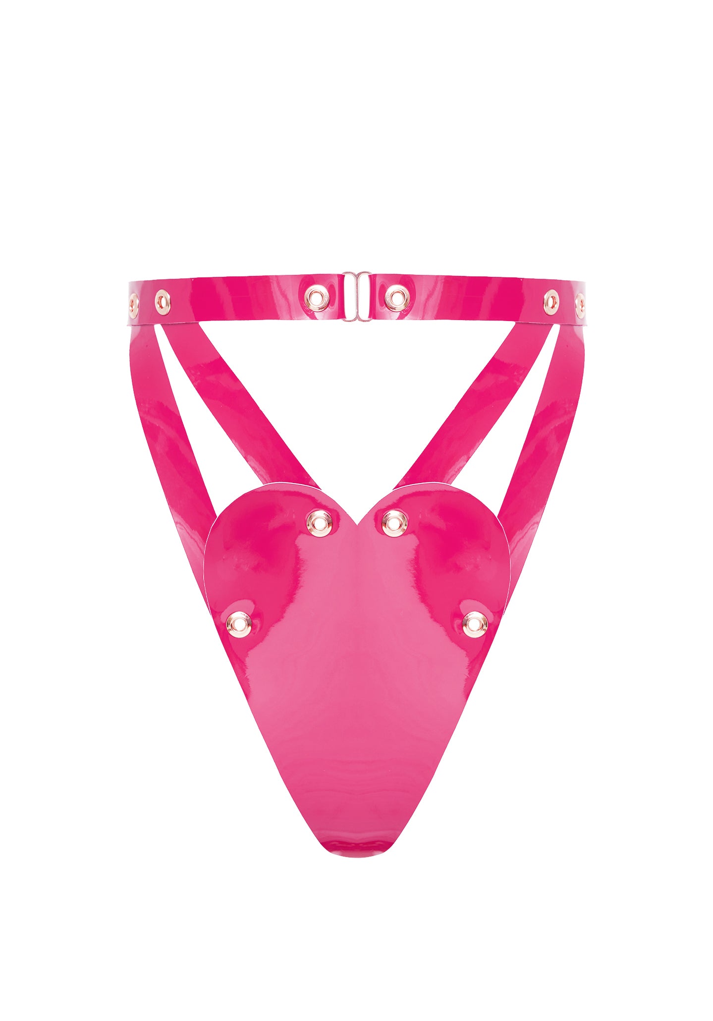 Hearts Fuchsia thongs by Secret Room