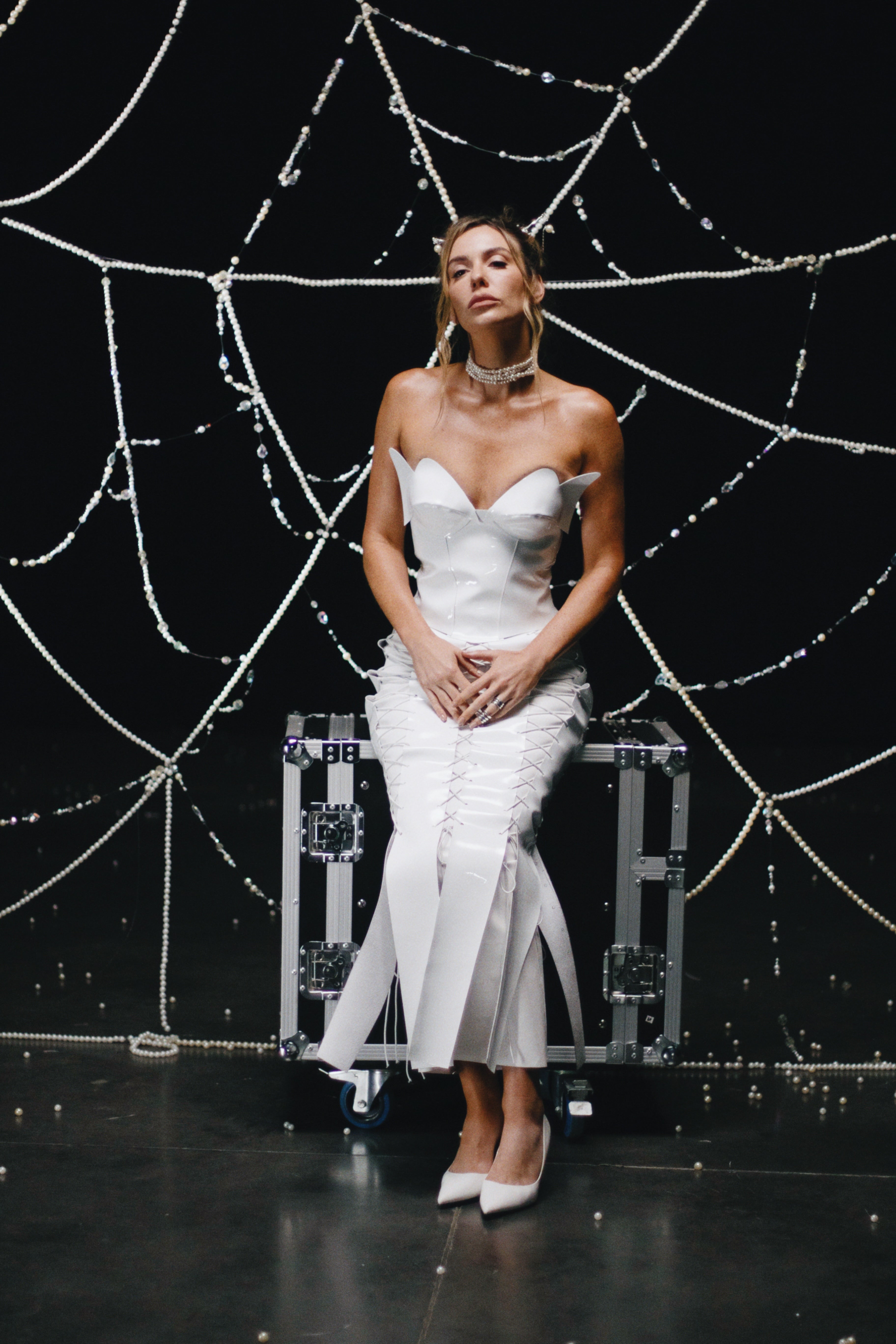 Violina White corset maxi skirt for YULIA NELSON