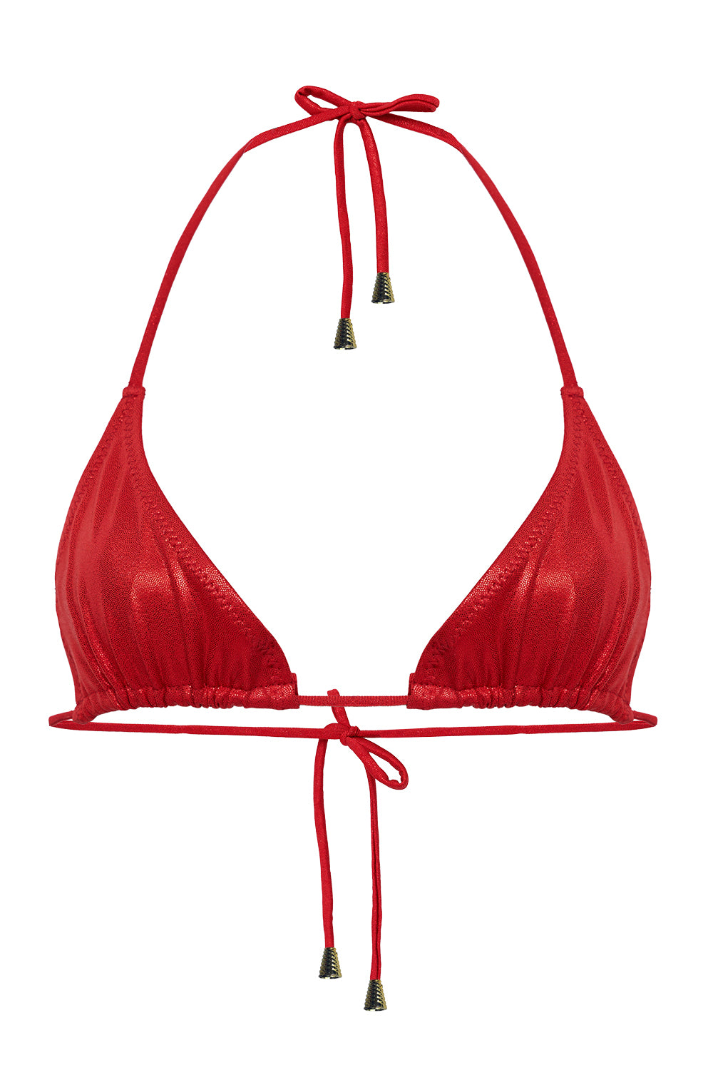 Amelia metallic red bikini top