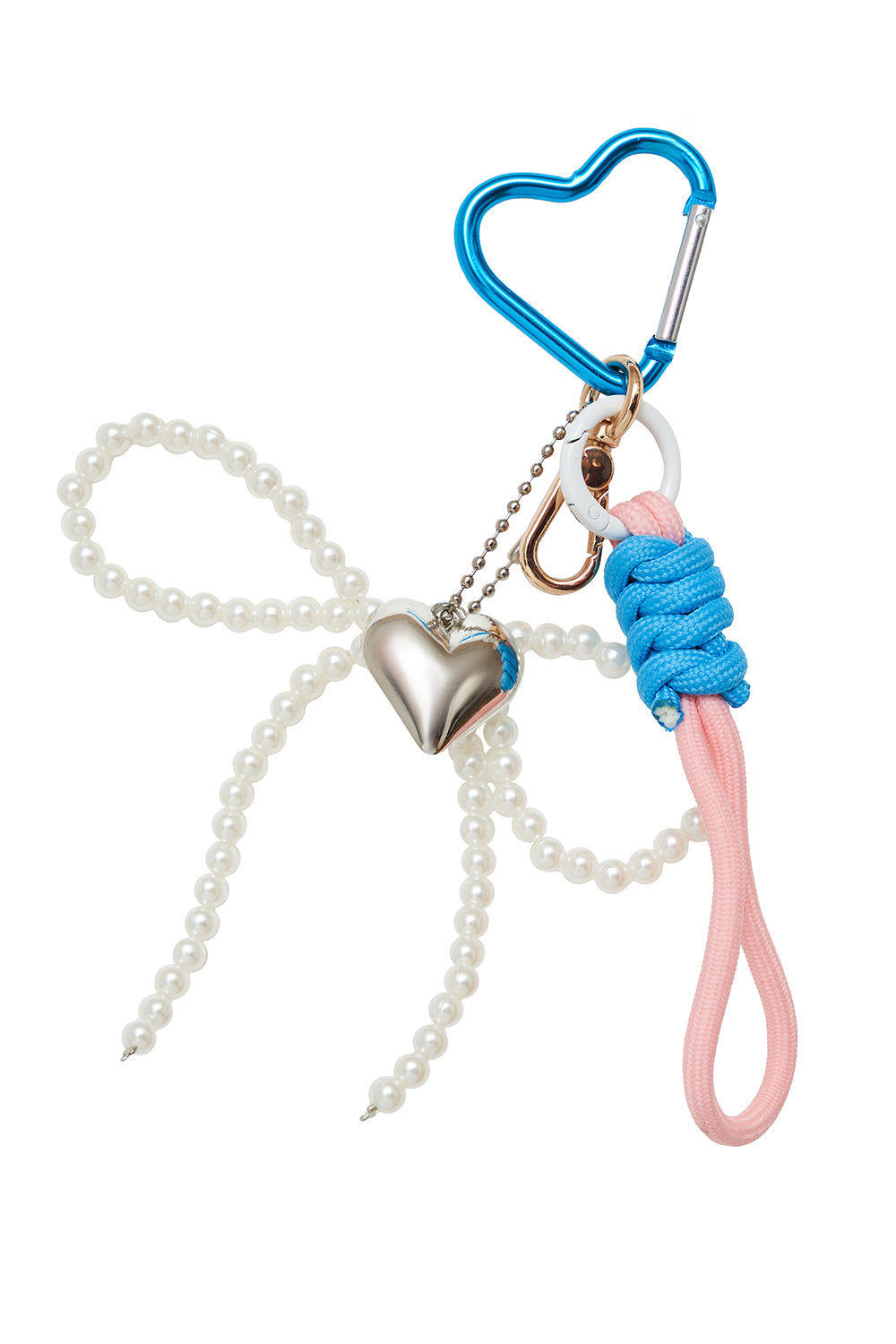 Hearty Silver/Blue/Pearl keychain by Secret Room