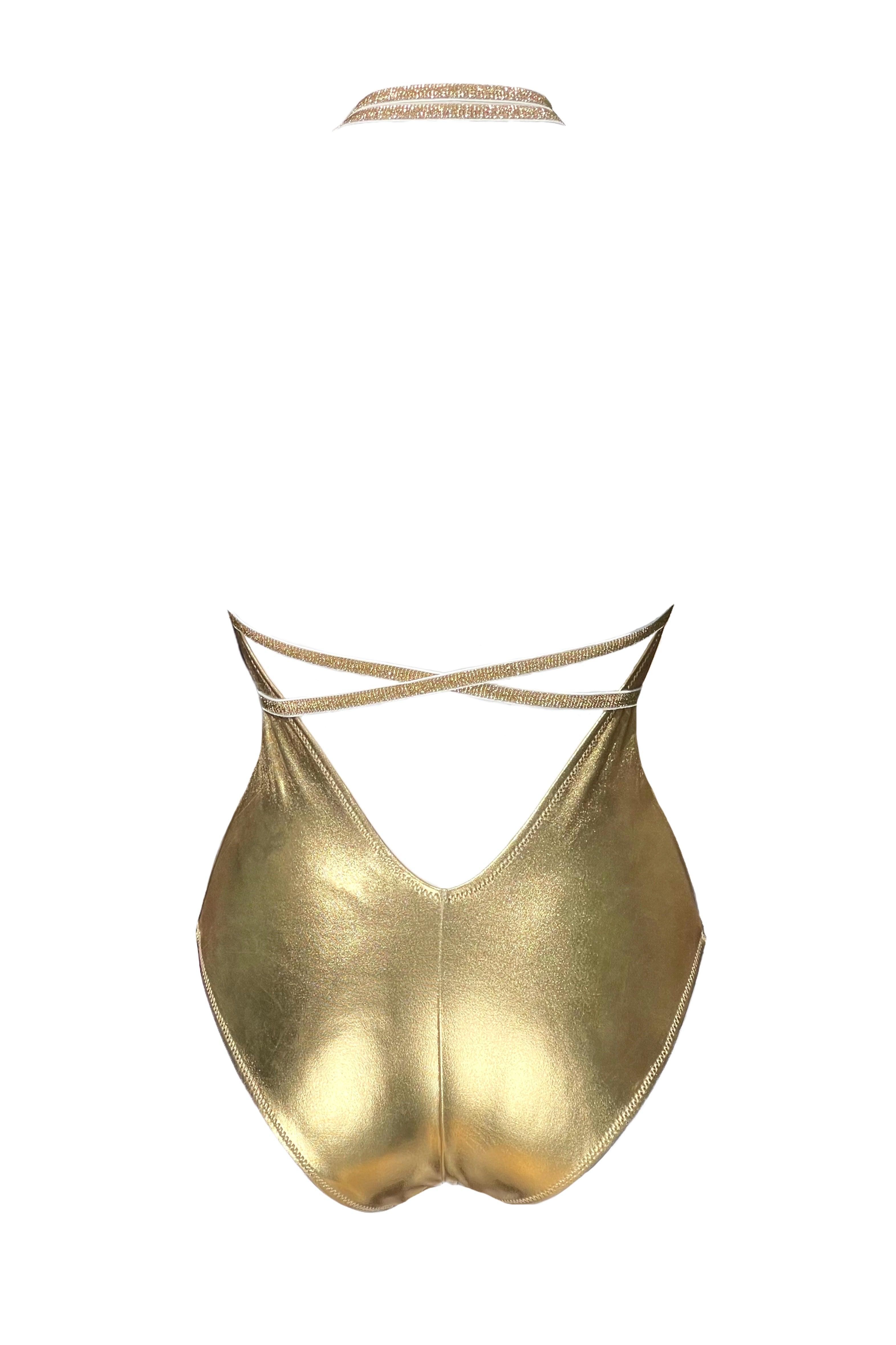 Boney gold metallic swimsuit - yesUndress