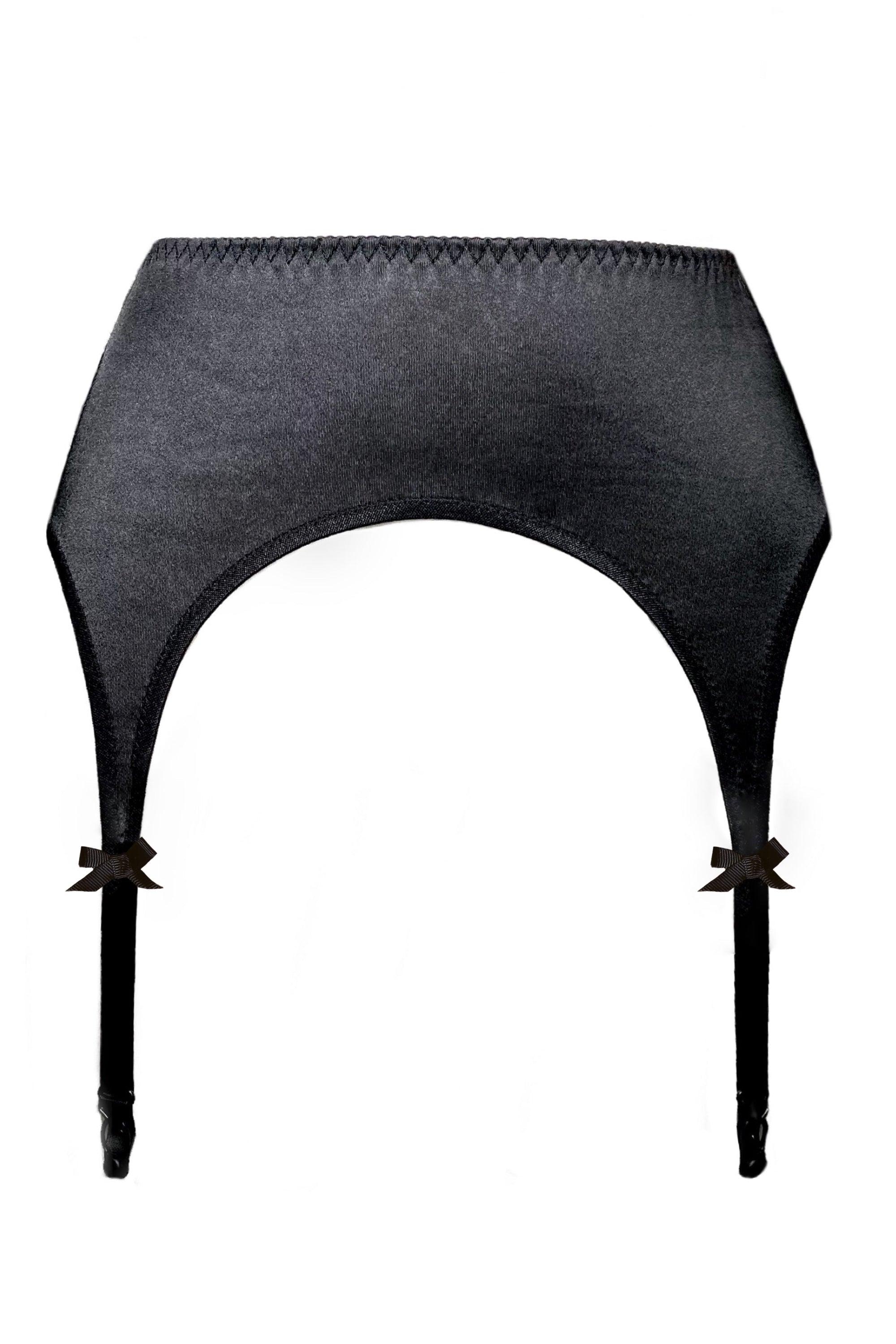 Valessa Gloss Black garter belt - yesUndress