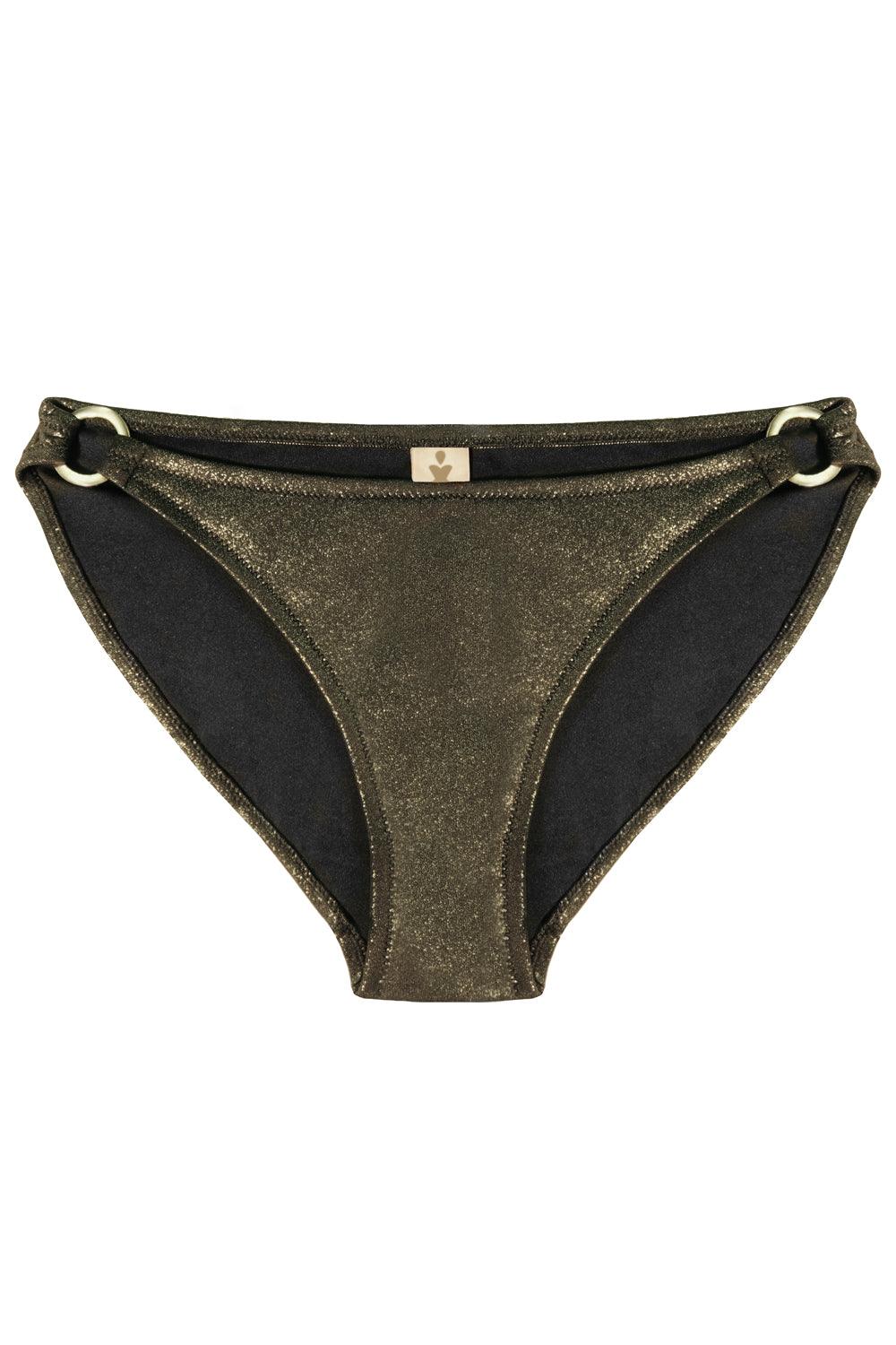 Titaniya Gold Black bikini bottom - Bikini bottom by yesUndress. Shop on yesUndress